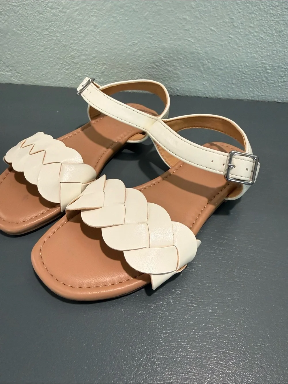 NWOT - Old Navy - Kids White Braided Strap Sandals